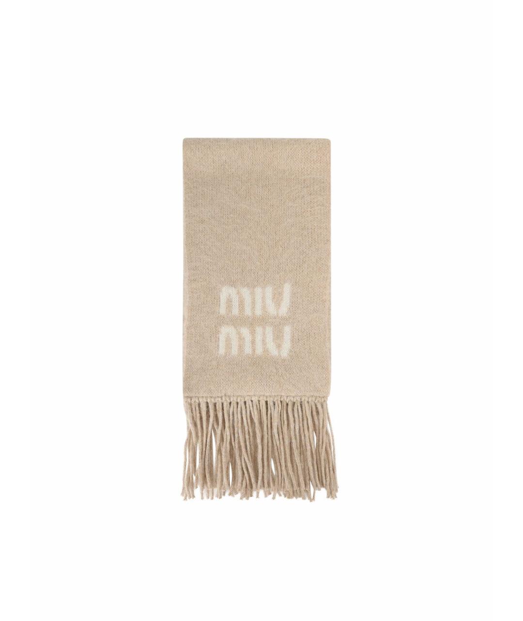 MIU MIU Бежевый шарф, фото 1