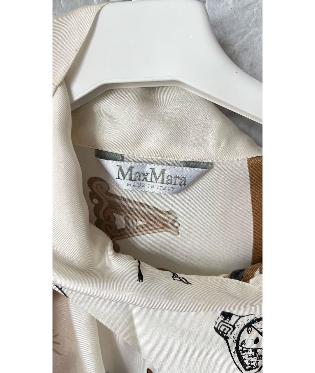 MAX MARA Бежевая шелковая блузы, фото 3