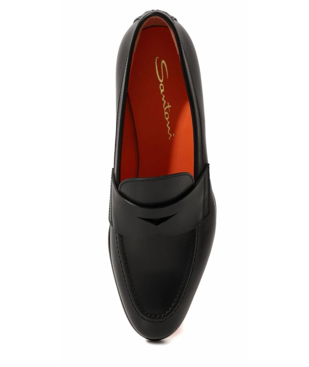SANTONI Черные кожаные лоферы, фото 7