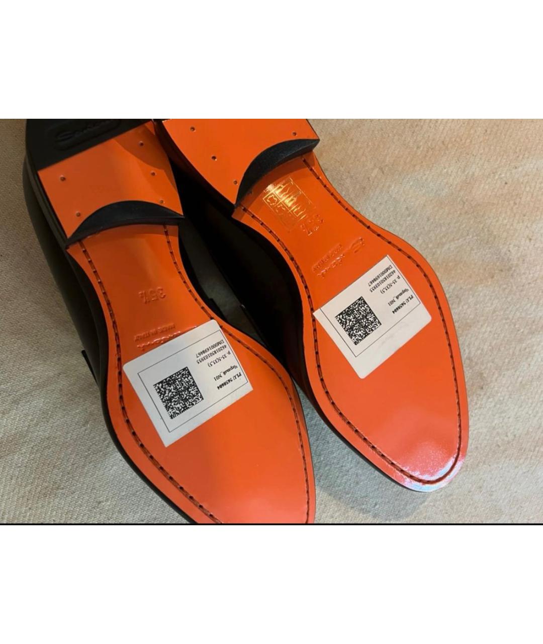 SANTONI Черные кожаные лоферы, фото 4