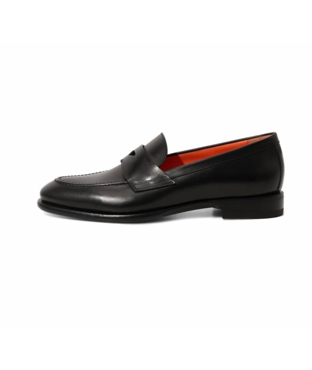 SANTONI Черные кожаные лоферы, фото 8