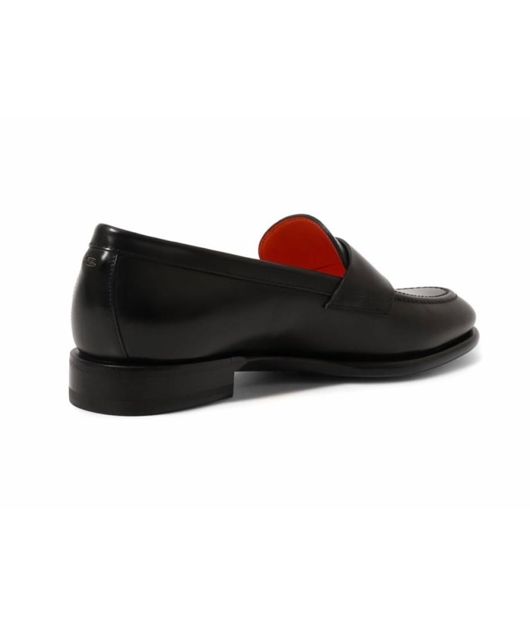 SANTONI Черные кожаные лоферы, фото 3