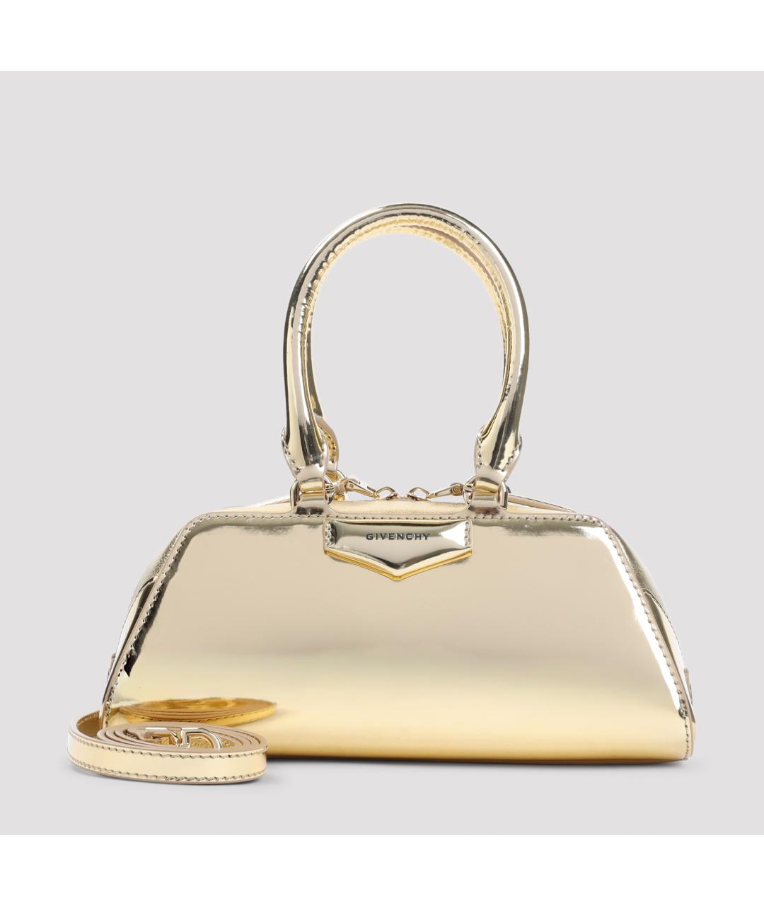 GIVENCHY Золотая кожаная сумка тоут, фото 2