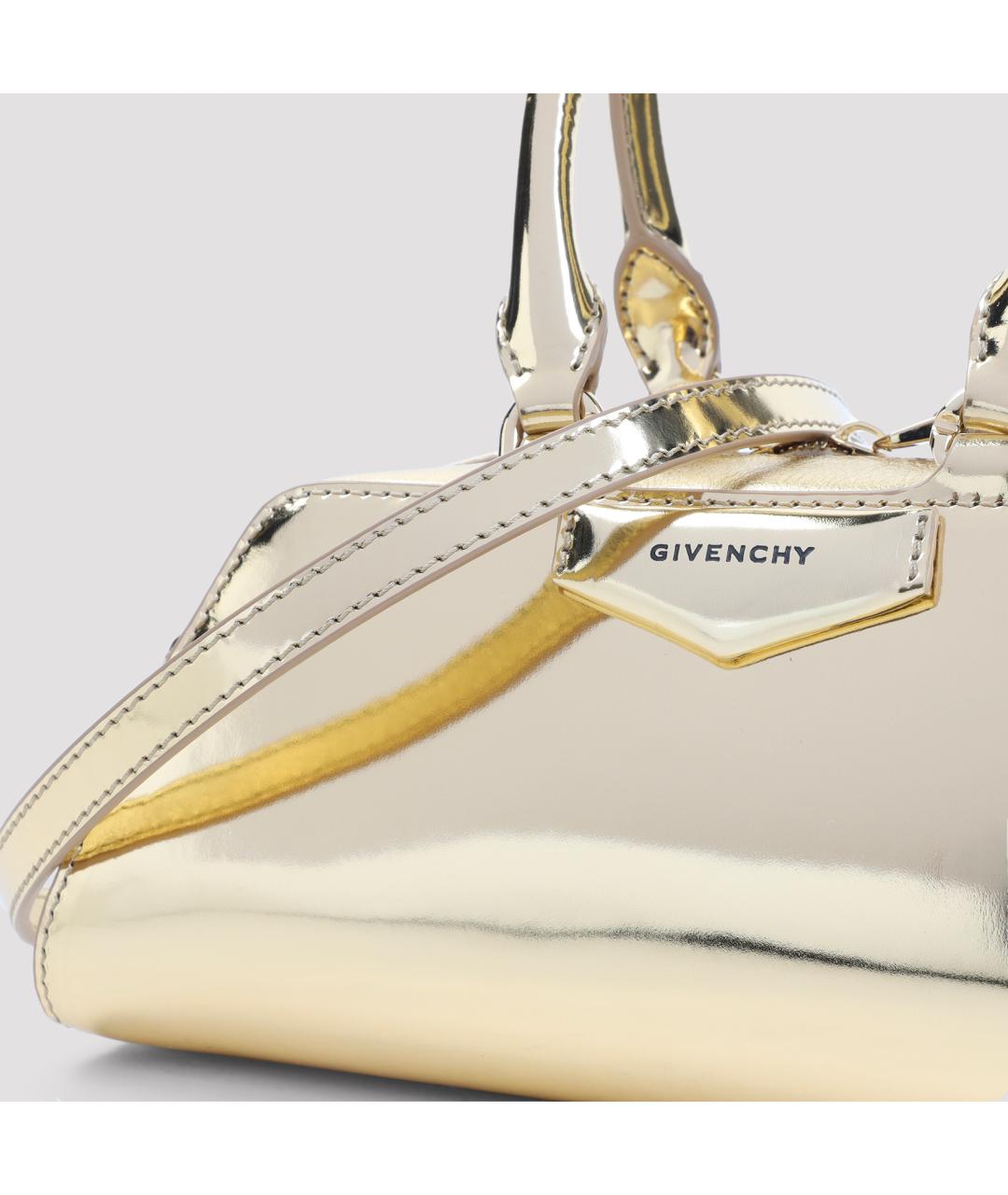 GIVENCHY Золотая кожаная сумка тоут, фото 5