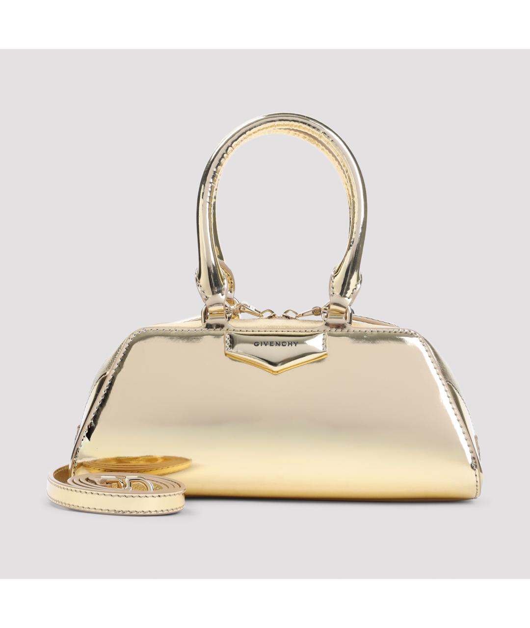 GIVENCHY Золотая кожаная сумка тоут, фото 3