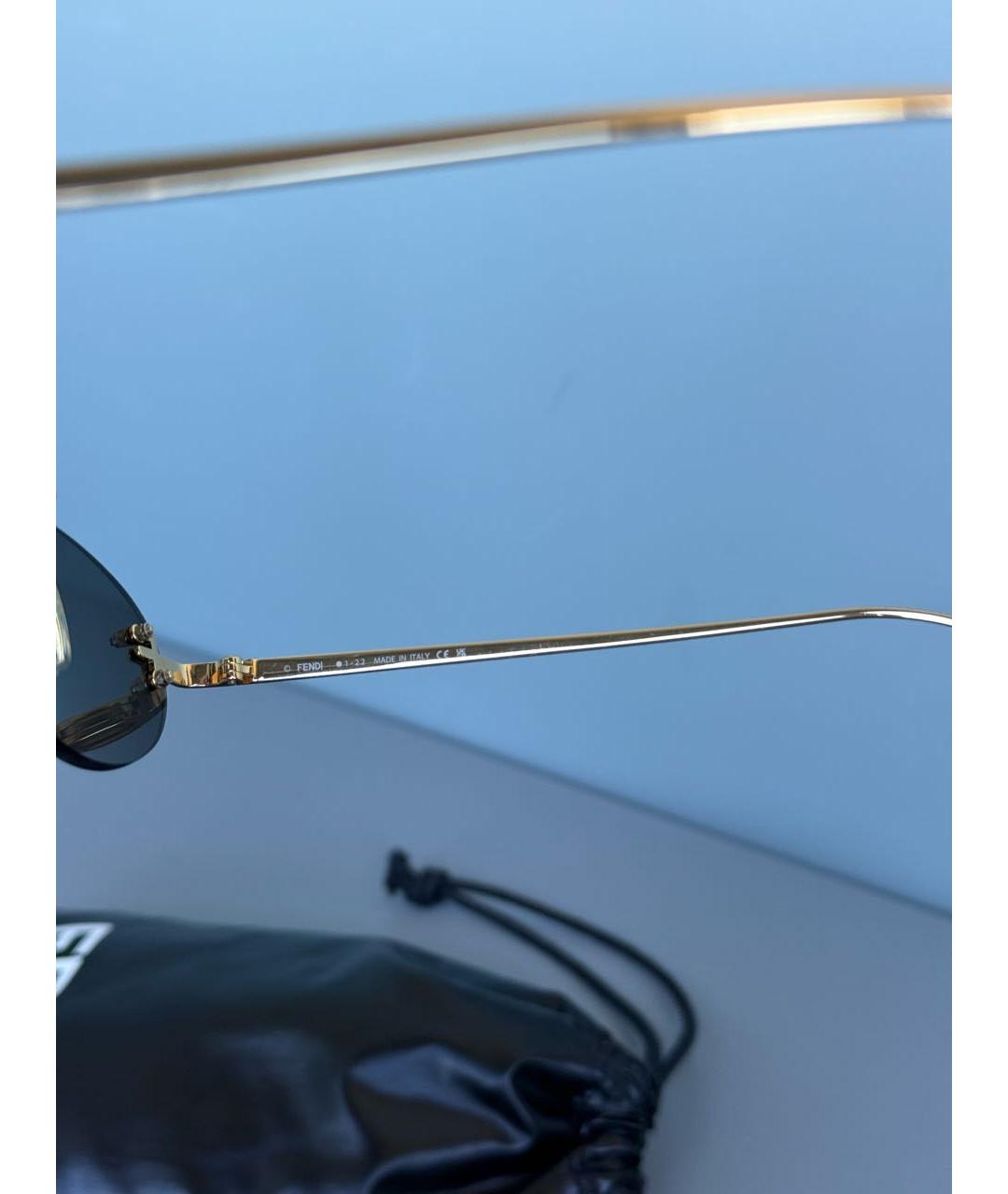 FENDI Антрацитовые металлические солнцезащитные очки, фото 7
