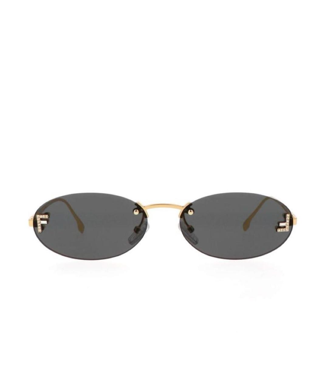 FENDI Антрацитовые металлические солнцезащитные очки, фото 1