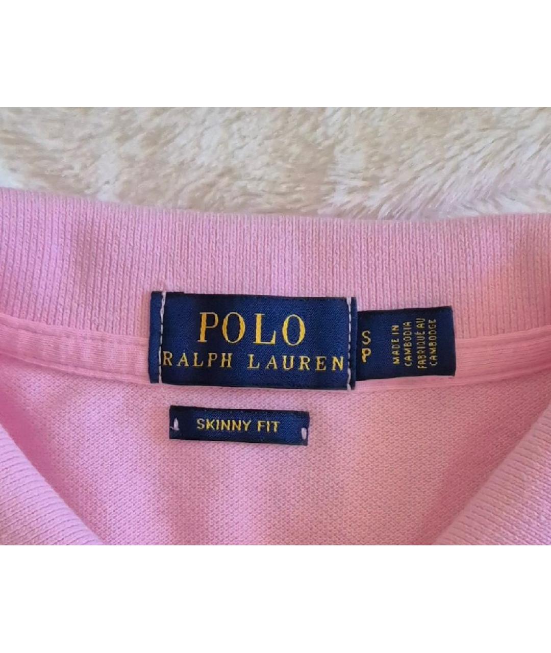POLO RALPH LAUREN Розовая хлопковая футболка, фото 6