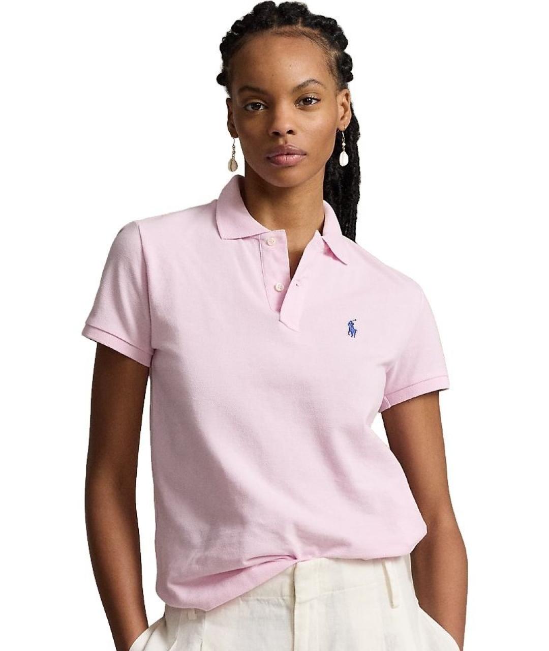 POLO RALPH LAUREN Розовая хлопковая футболка, фото 5