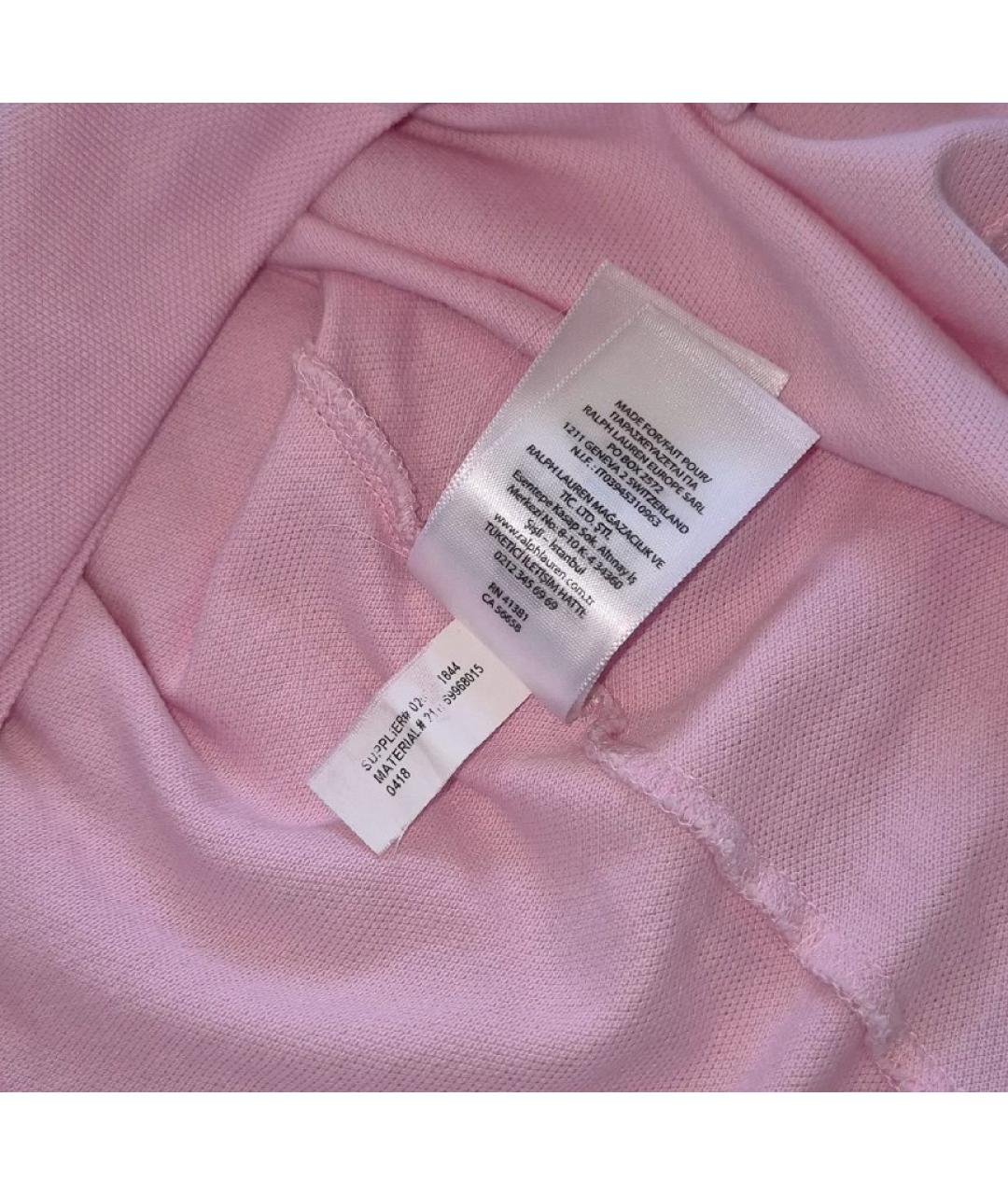 POLO RALPH LAUREN Розовая хлопковая футболка, фото 9