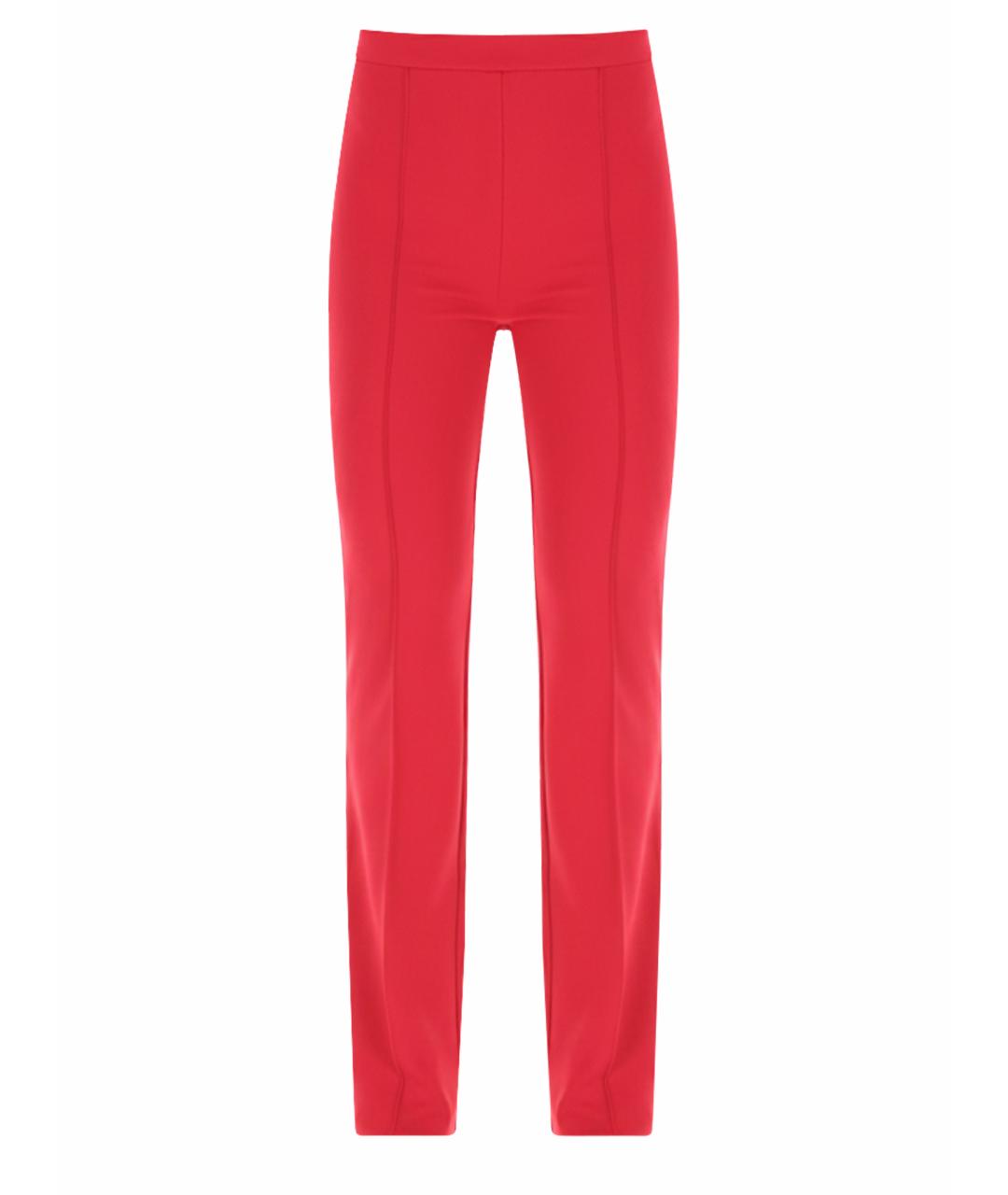 PINKO Красные вискозные прямые брюки, фото 1
