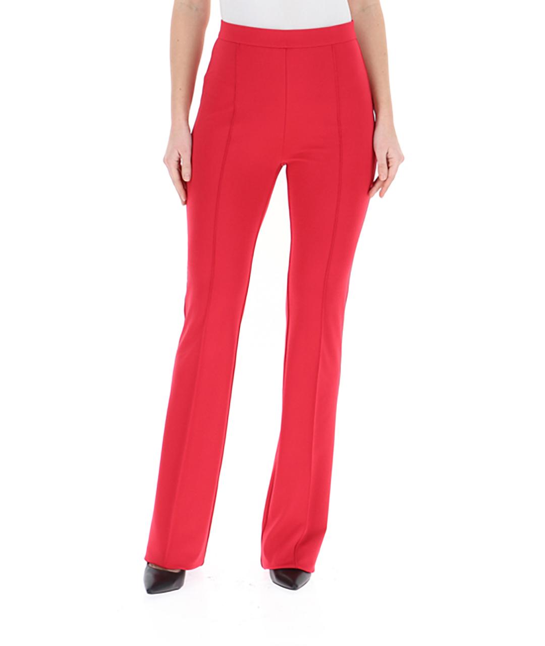 PINKO Красные вискозные прямые брюки, фото 3