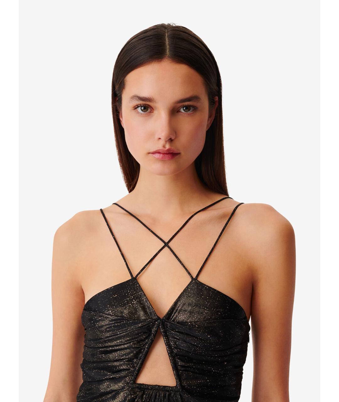 IRO Черное шелковое коктейльное платье, фото 4