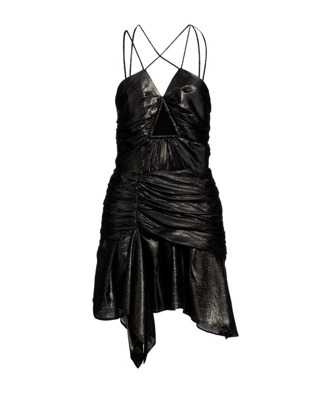 IRO Черное шелковое коктейльное платье, фото 1
