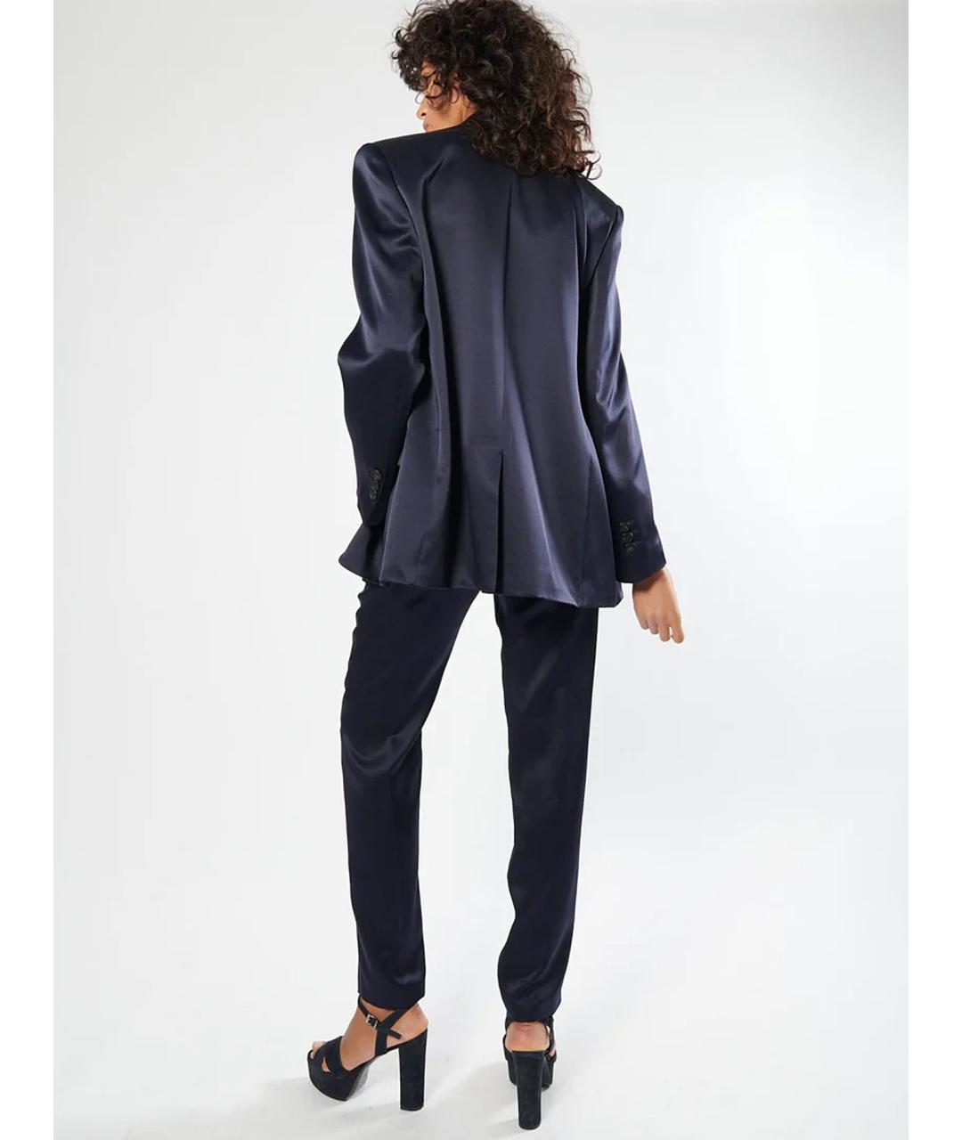 BARBARA BUI Темно-синий шелковый жакет/пиджак, фото 4