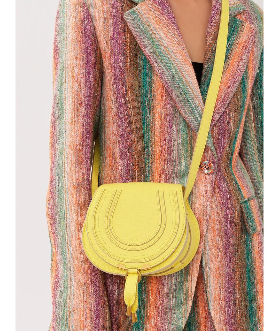 CHLOE Желтая кожаная сумка через плечо, фото 4