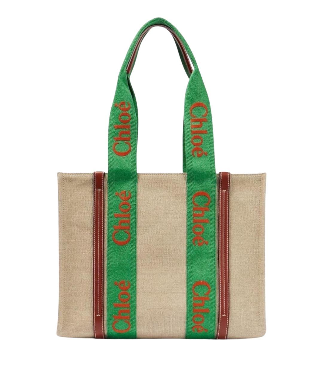 CHLOE Бежевая тканевая сумка тоут, фото 1