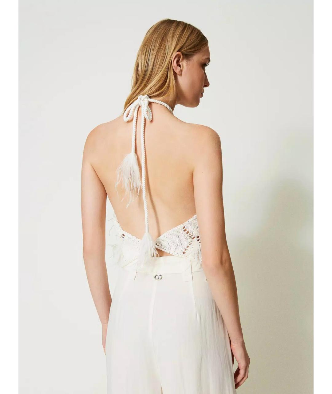 TWIN-SET Бежевая хлопковая майка, фото 6