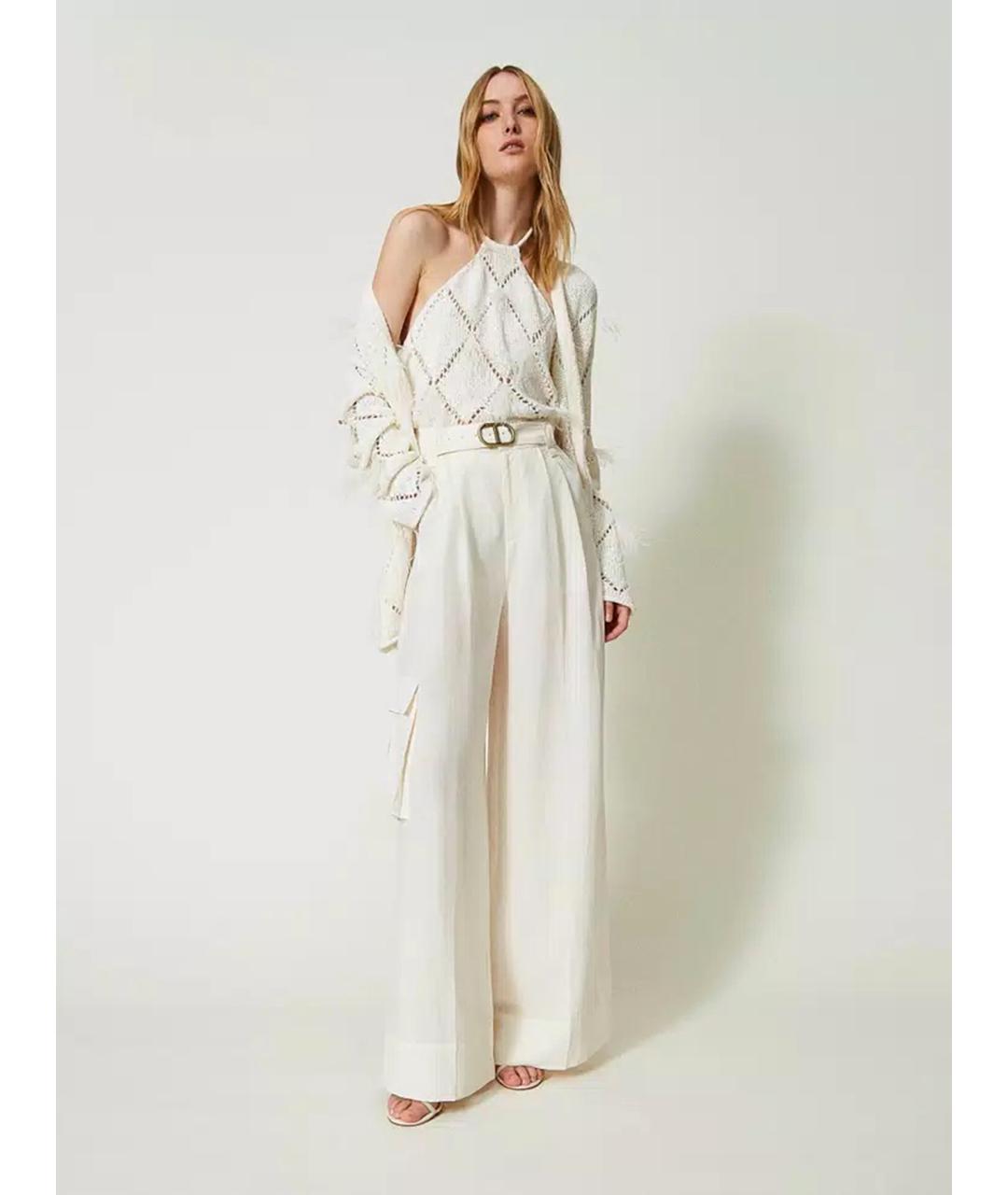 TWIN-SET Бежевая хлопковая майка, фото 2