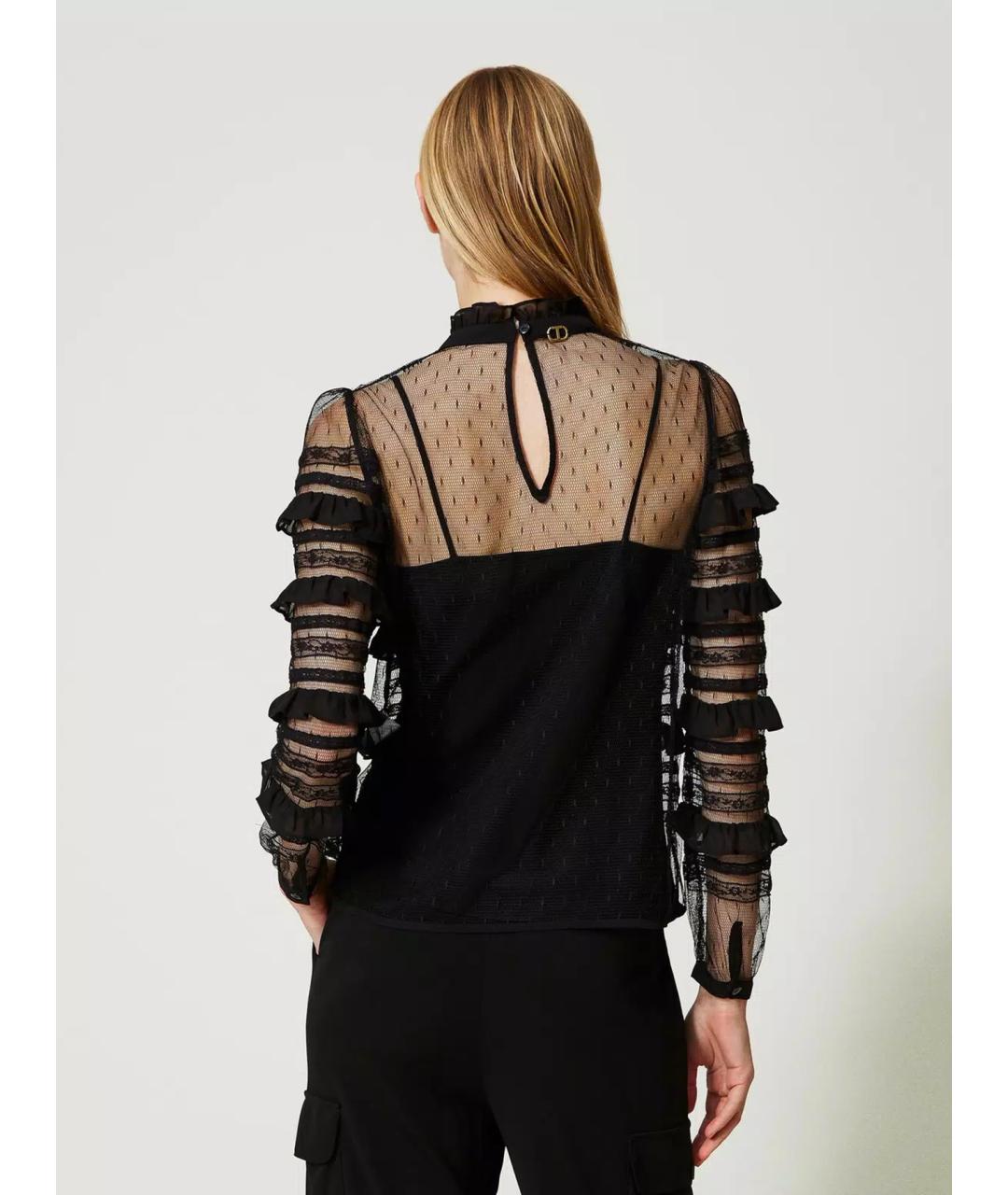 TWIN-SET Черная полиэстеровая блузы, фото 5