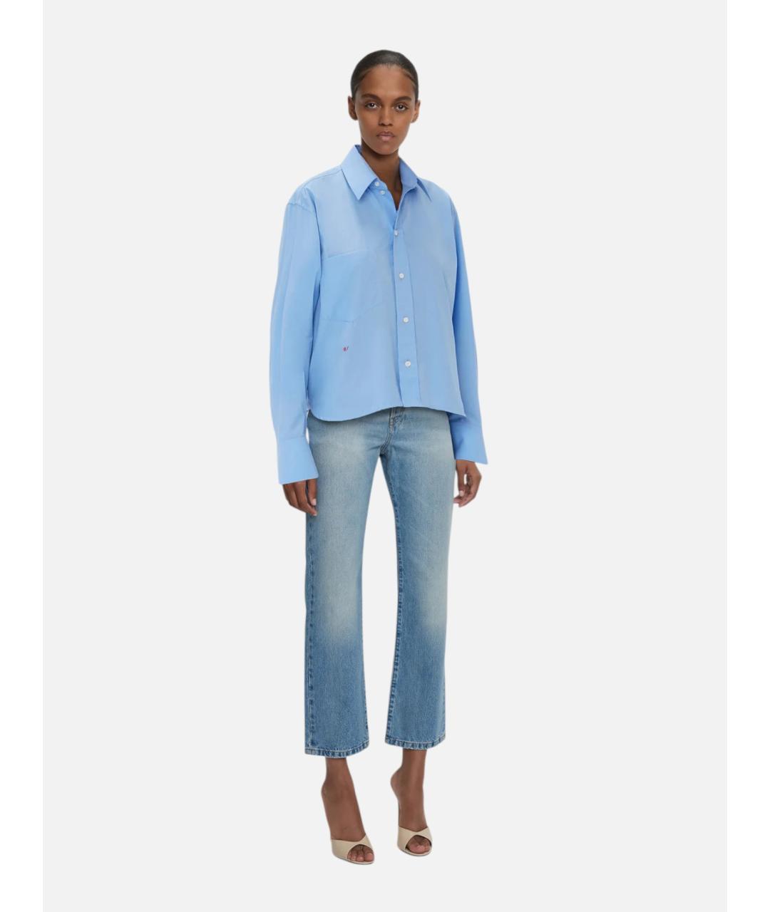 VICTORIA BECKHAM Синяя хлопковая рубашка, фото 3