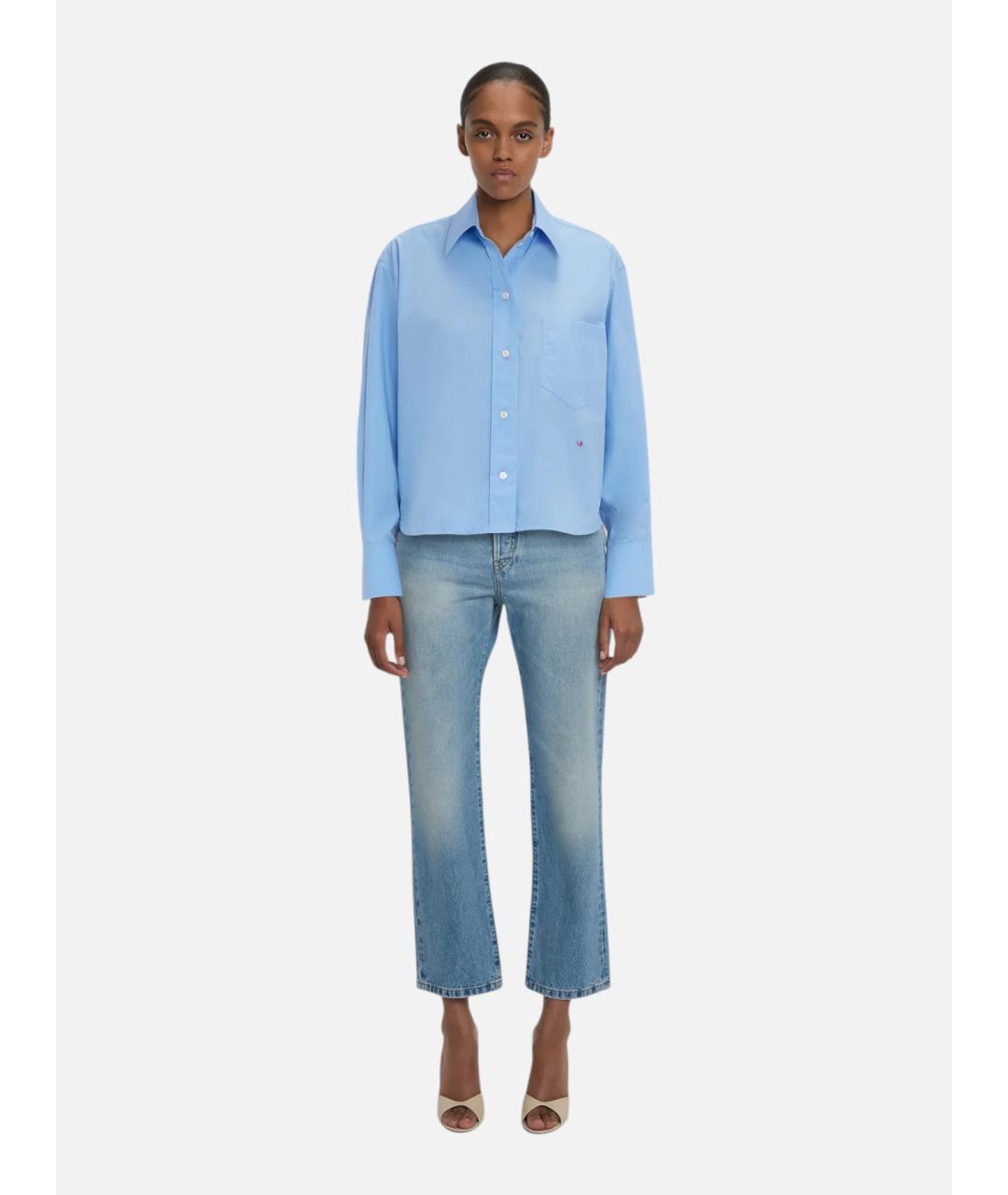 VICTORIA BECKHAM Синяя хлопковая рубашка, фото 2