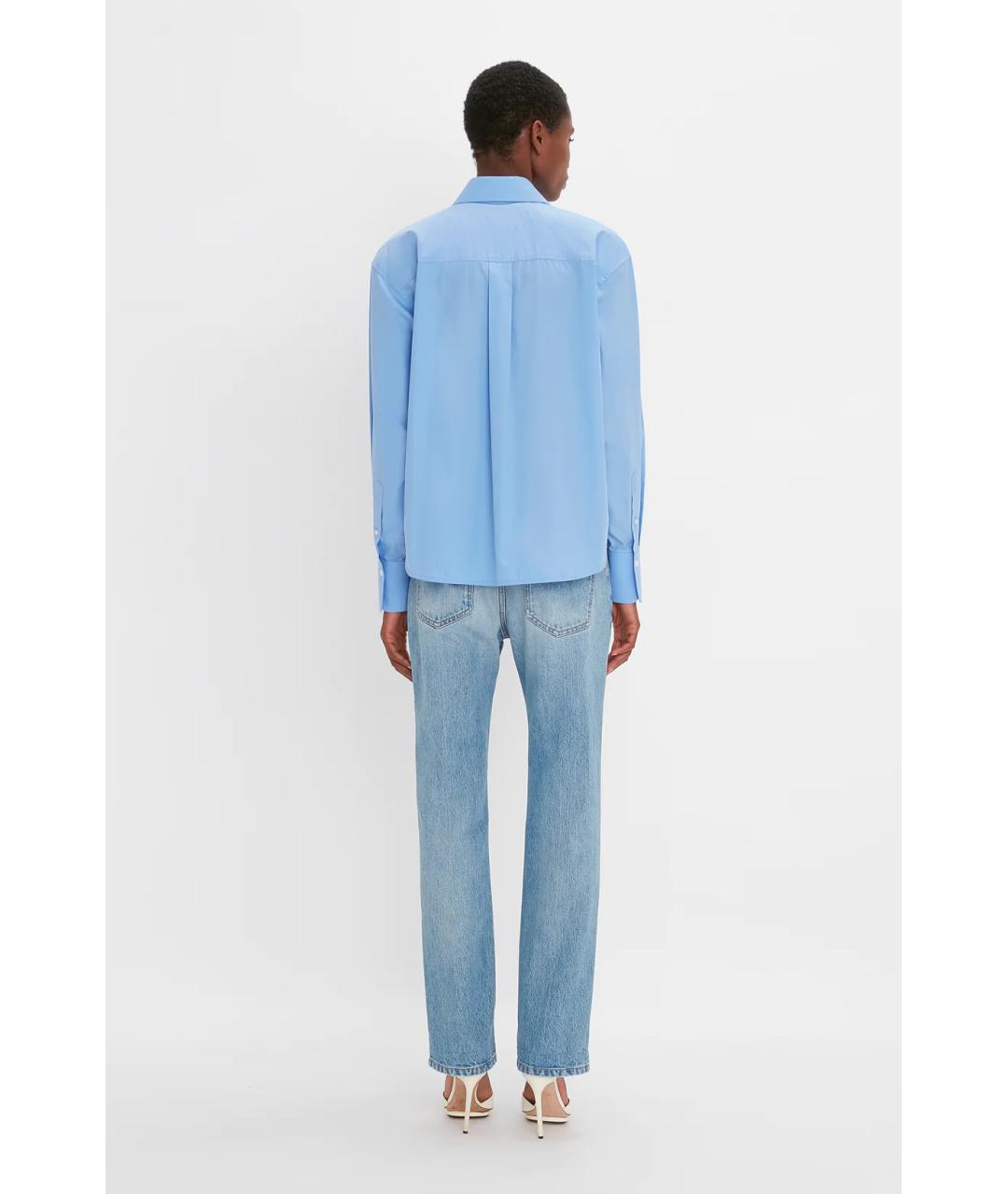 VICTORIA BECKHAM Синяя хлопковая рубашка, фото 5