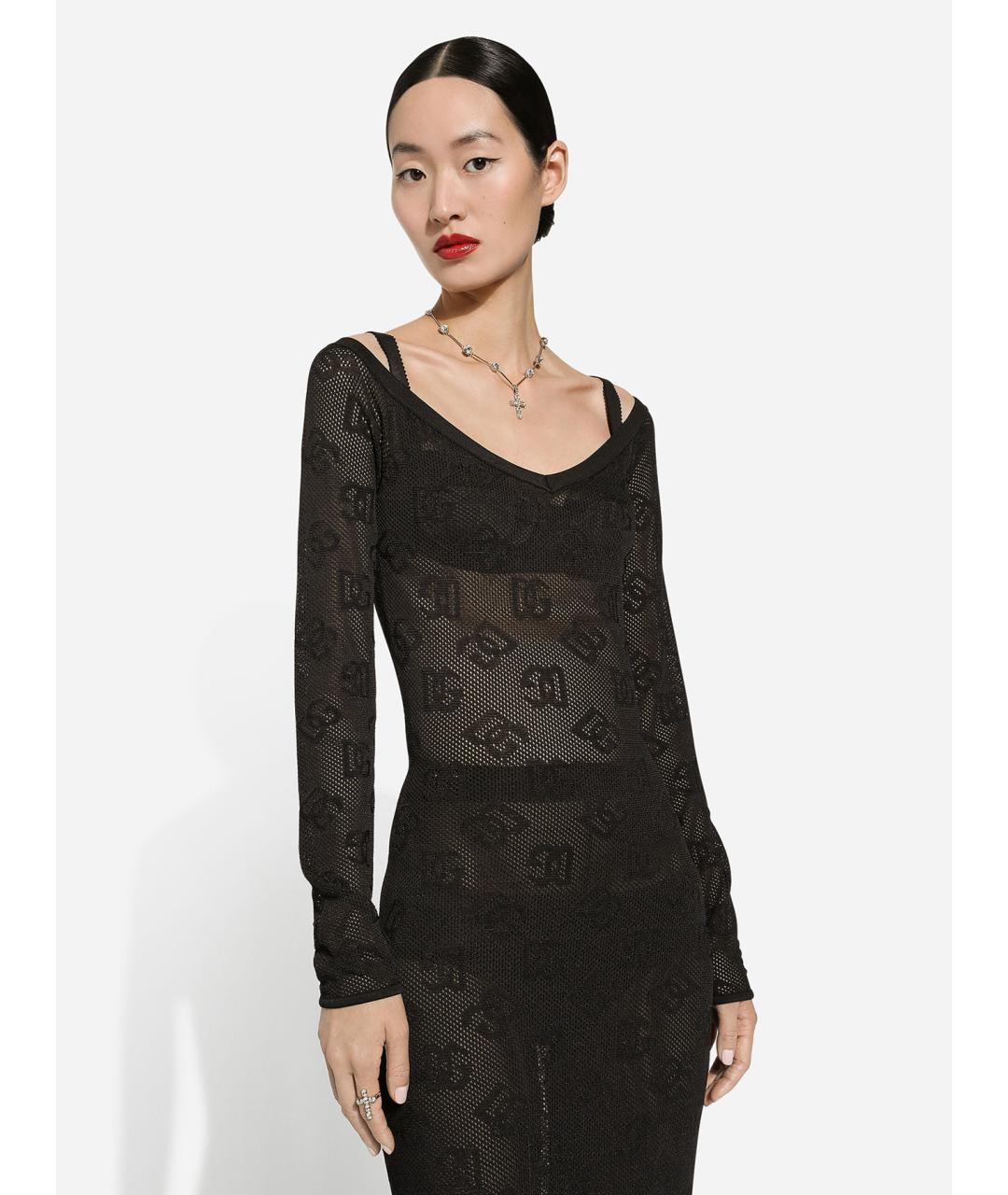 DOLCE&GABBANA Черное вискозное вечернее платье, фото 3