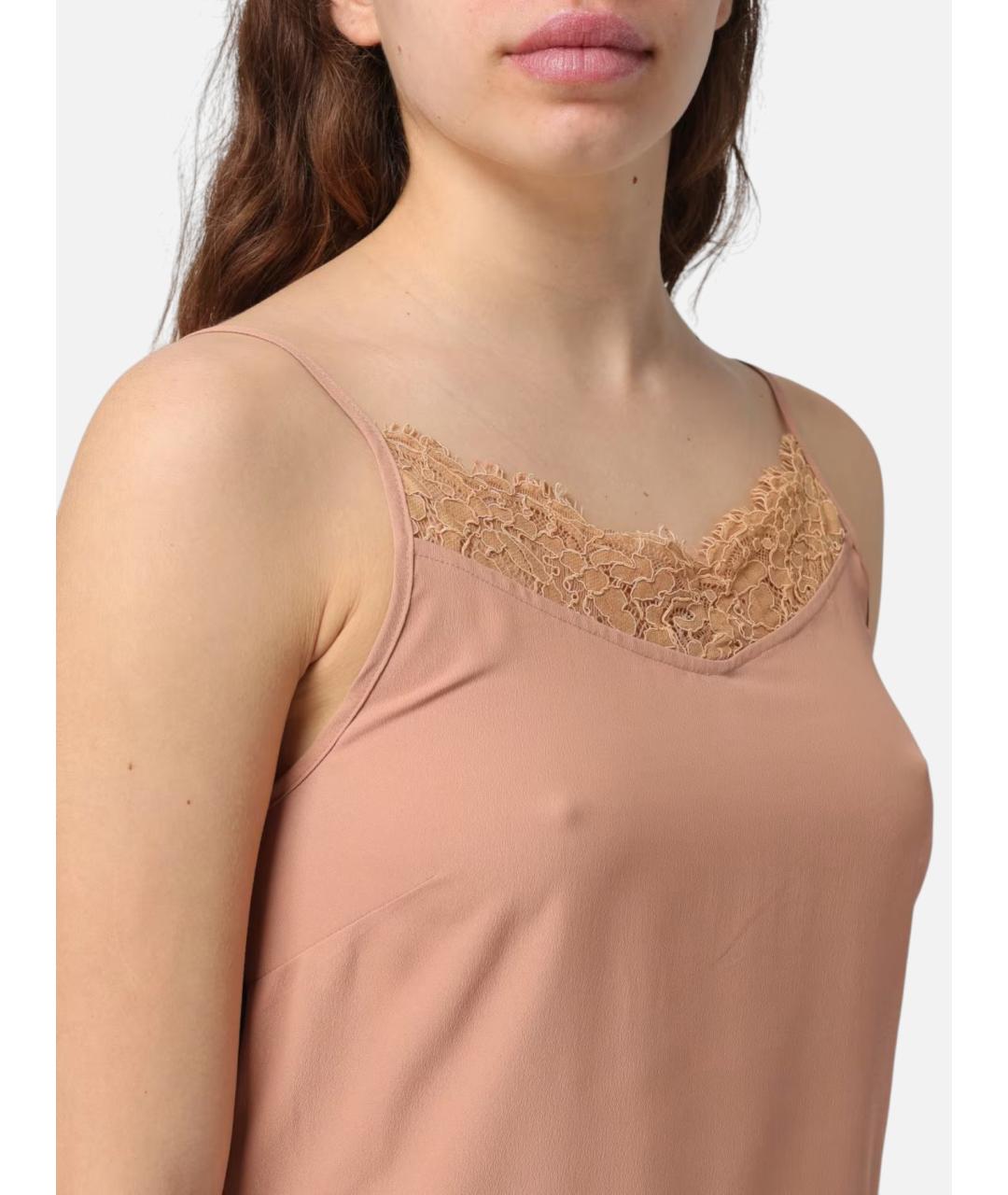 TWIN-SET Бежевая полиэстеровая блузы, фото 3