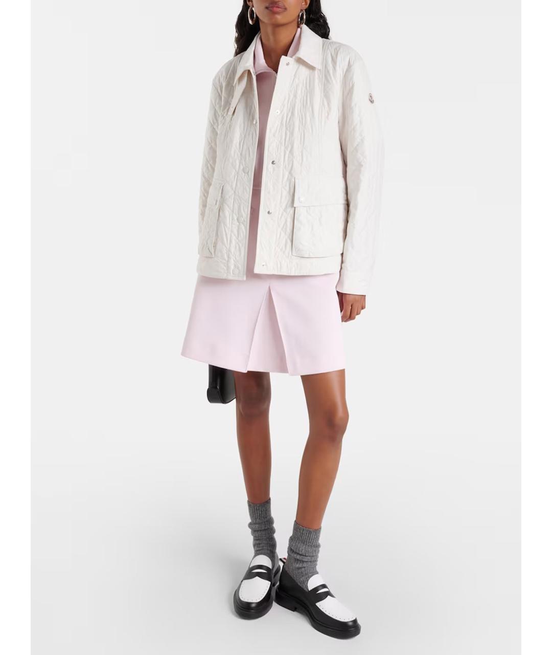 MONCLER Белая полиэстеровая куртка, фото 2