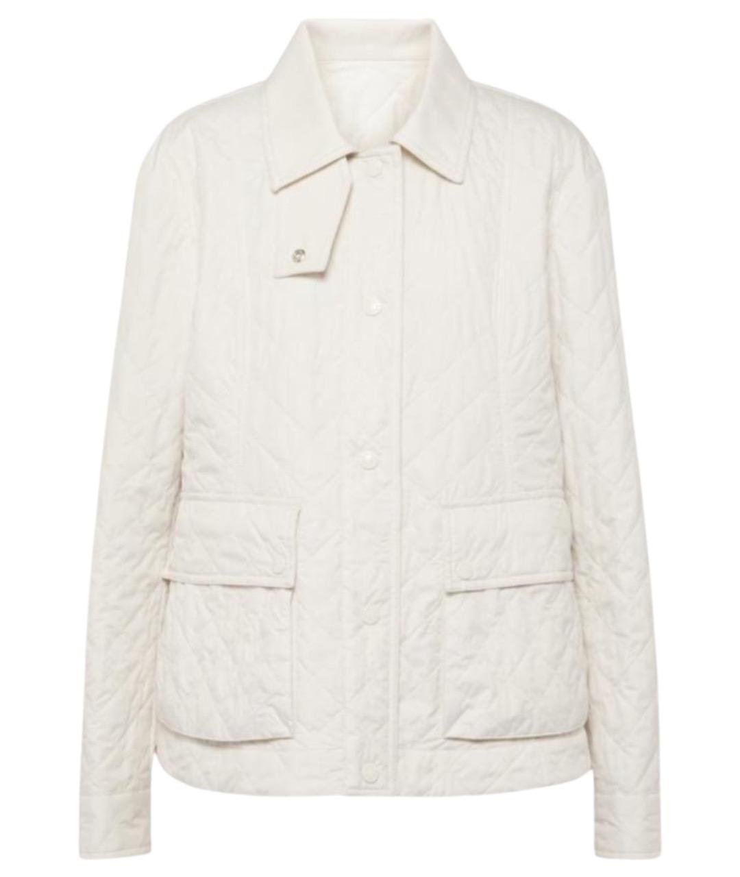 MONCLER Белая полиэстеровая куртка, фото 1