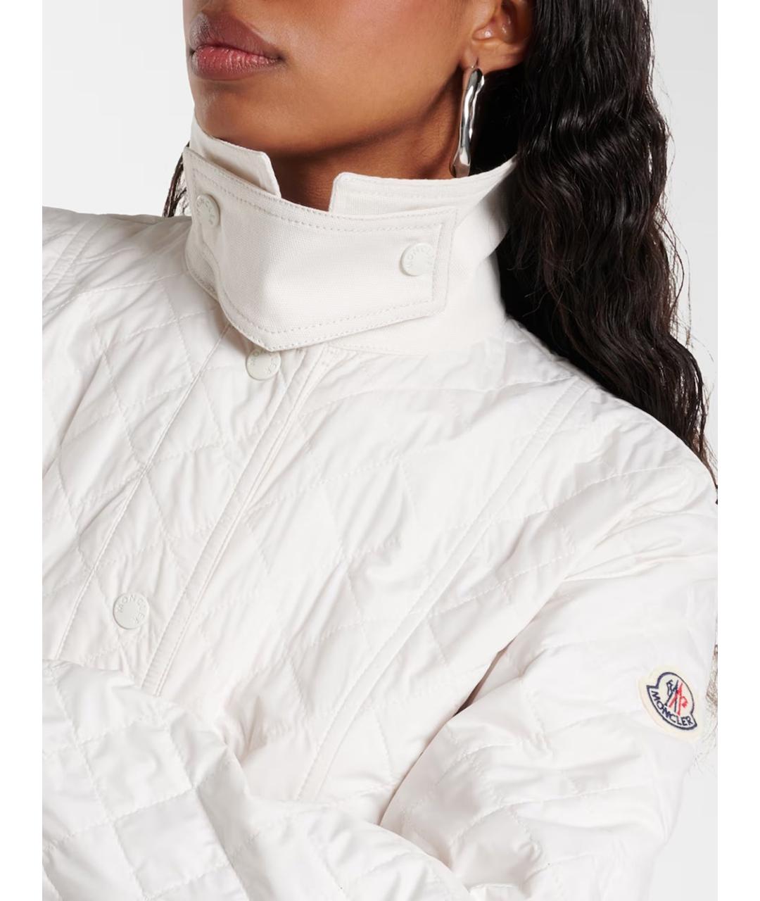 MONCLER Белая полиэстеровая куртка, фото 3