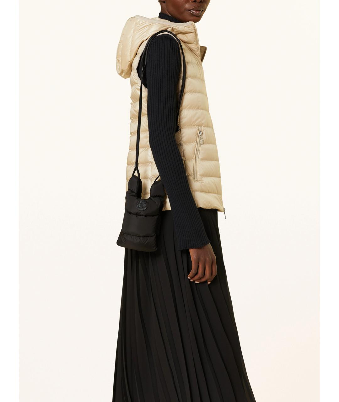 MONCLER Черная синтетическая сумка через плечо, фото 3