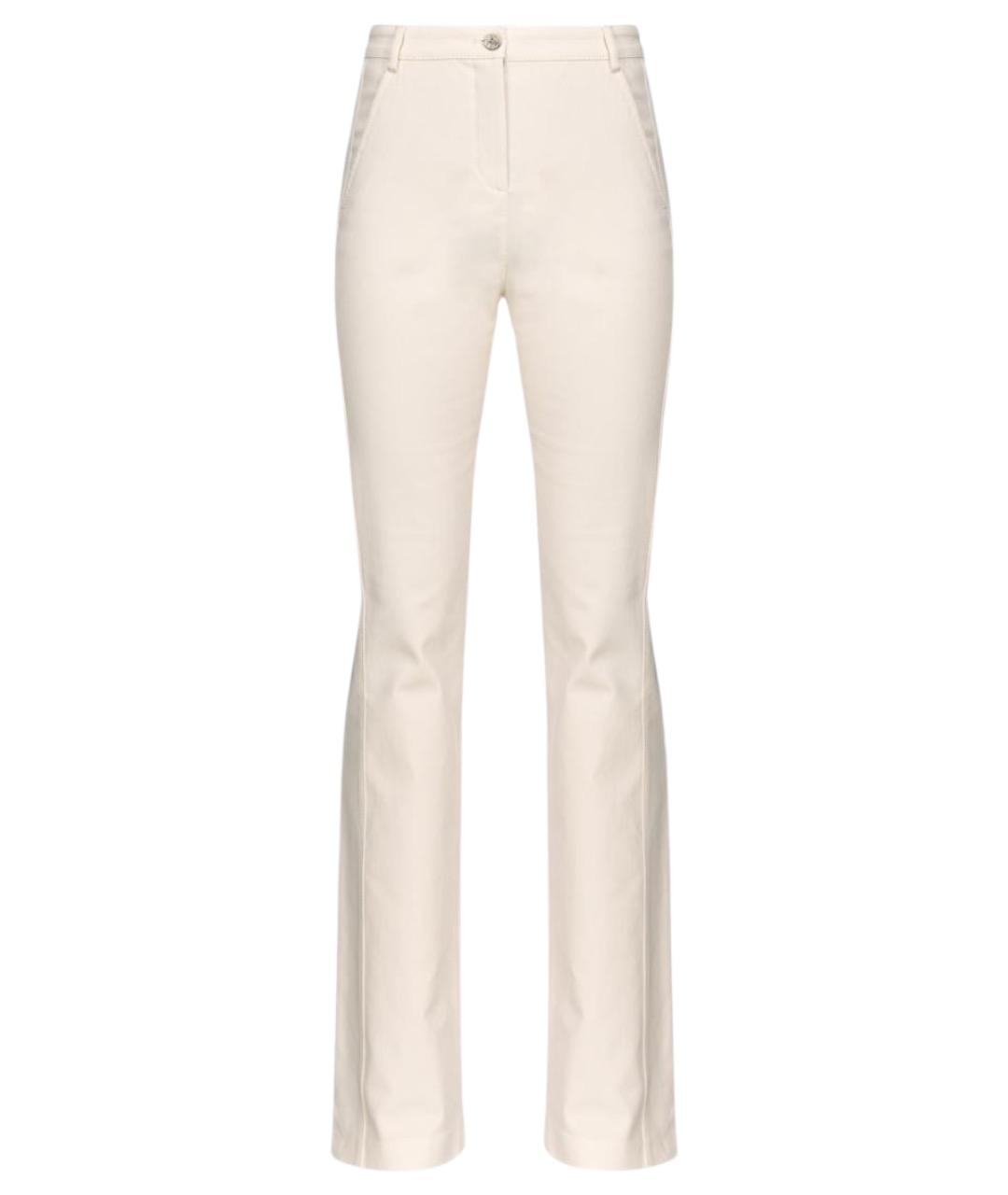 PINKO Бежевые хлопковые прямые брюки, фото 1