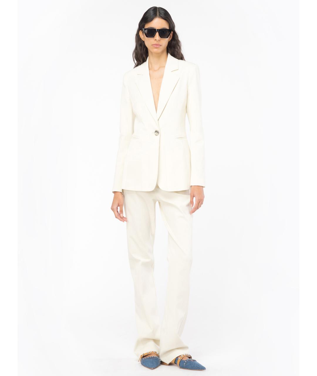 PINKO Бежевые хлопковые прямые брюки, фото 2