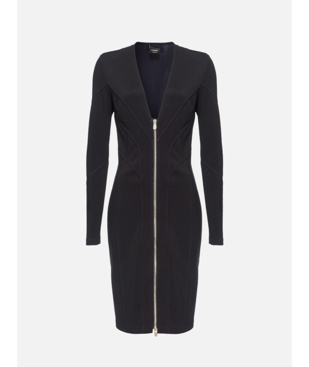 PINKO Черное вискозное коктейльное платье, фото 5