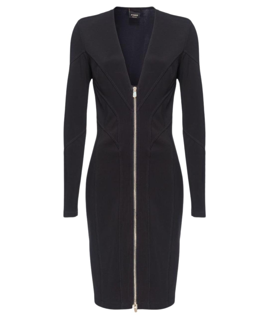 PINKO Черное вискозное коктейльное платье, фото 1