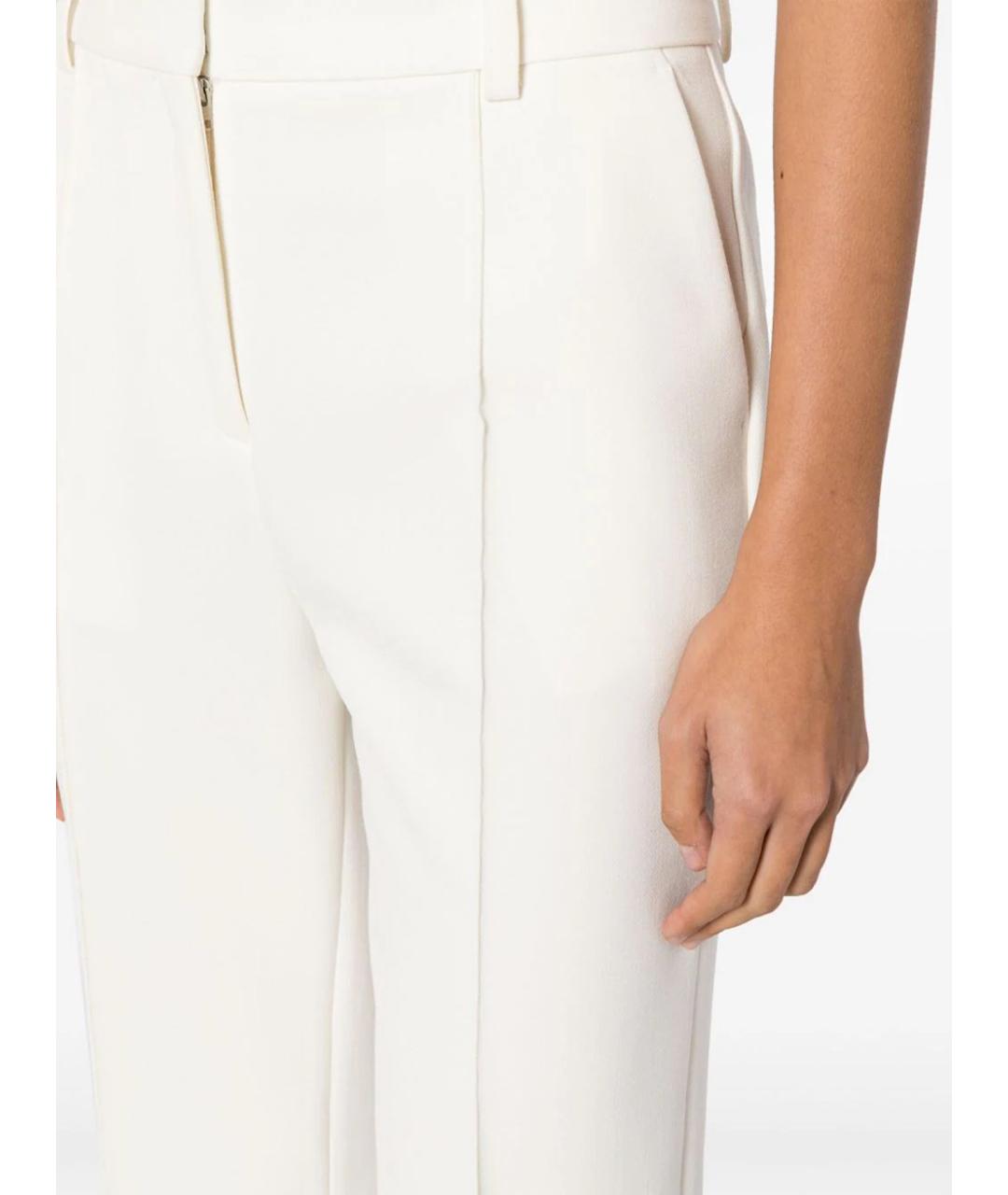 VICTORIA BECKHAM Белые полиэстеровые прямые брюки, фото 4