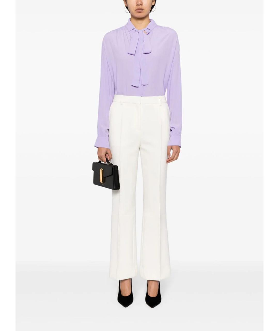 VICTORIA BECKHAM Белые полиэстеровые прямые брюки, фото 2