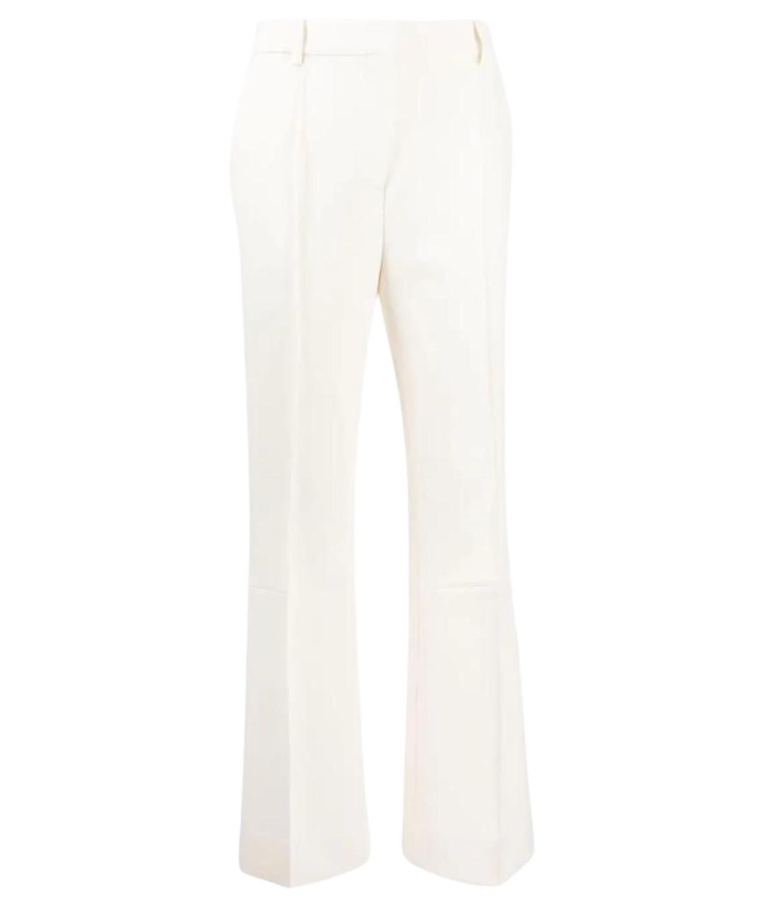 VICTORIA BECKHAM Белые полиэстеровые прямые брюки, фото 1