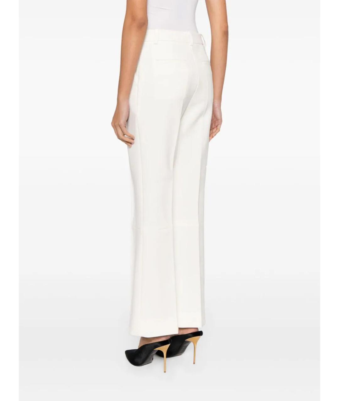 VICTORIA BECKHAM Белые полиэстеровые прямые брюки, фото 5