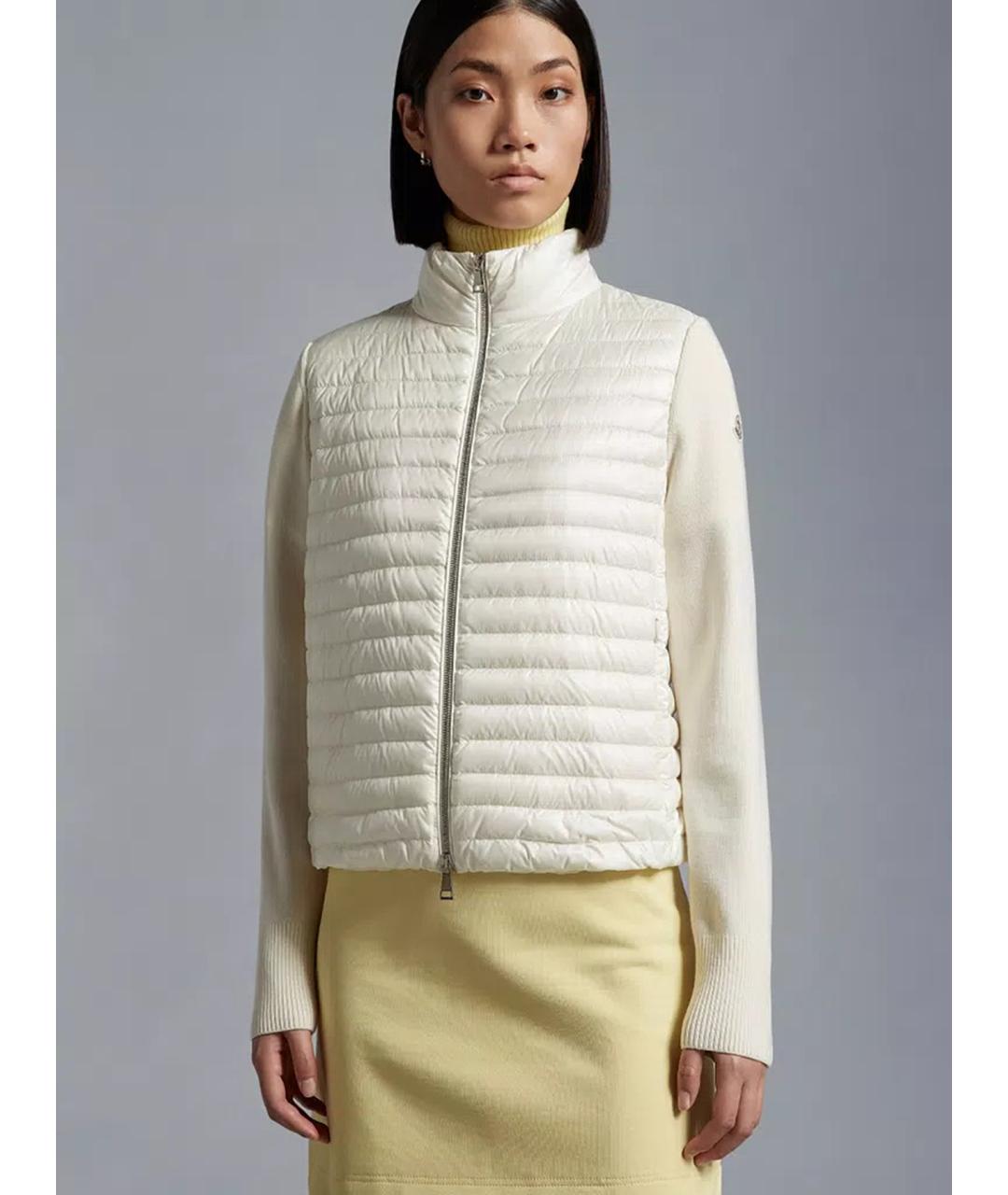 MONCLER Белая полиамидовая куртка, фото 2
