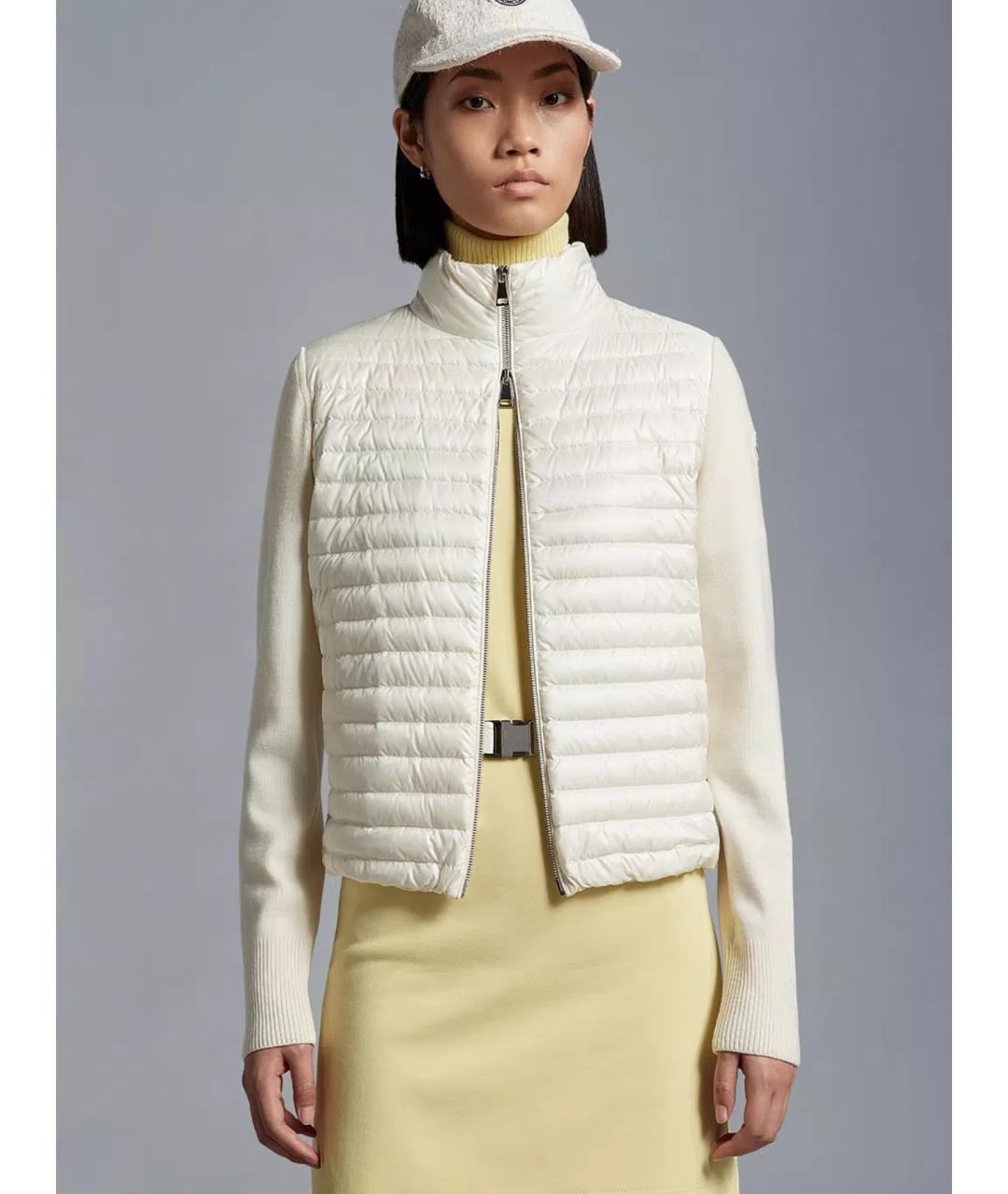 MONCLER Белая полиамидовая куртка, фото 3