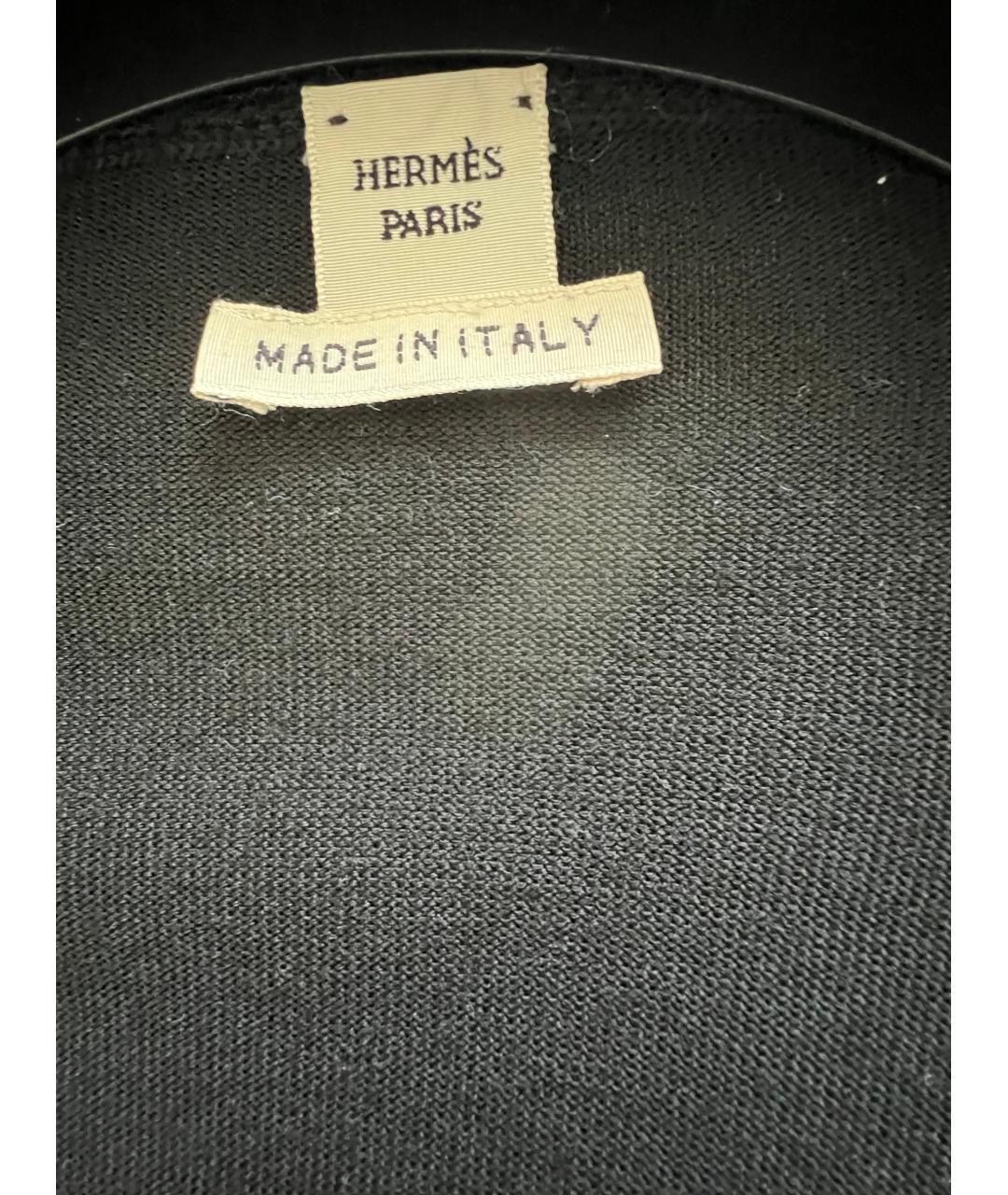 HERMES Черное шерстяное повседневное платье, фото 3