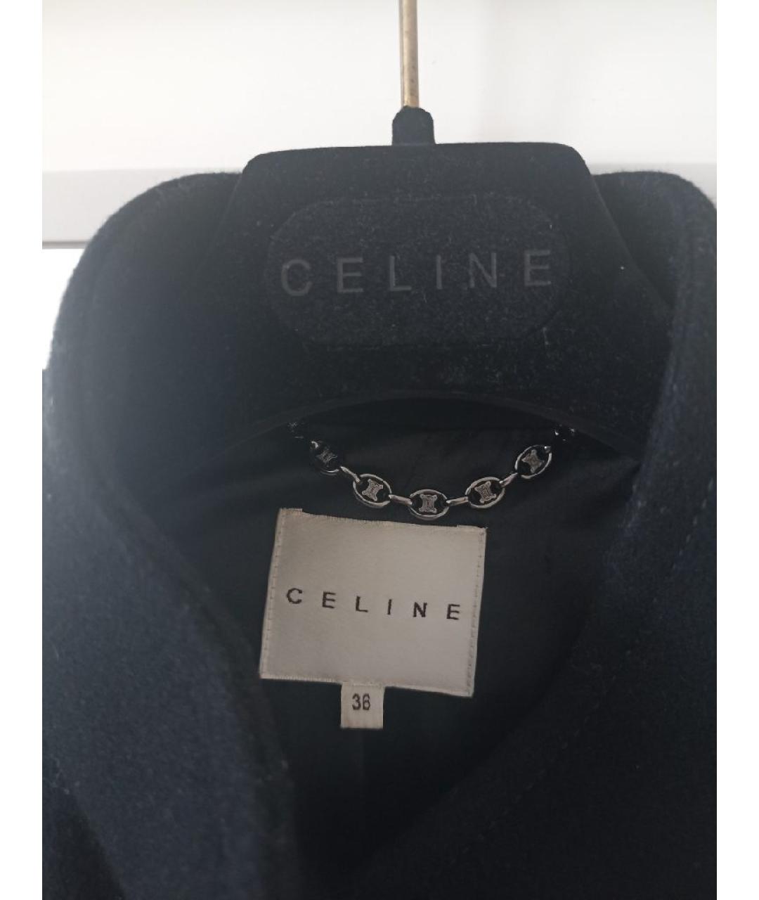 CELINE Черное шерстяное пальто, фото 2