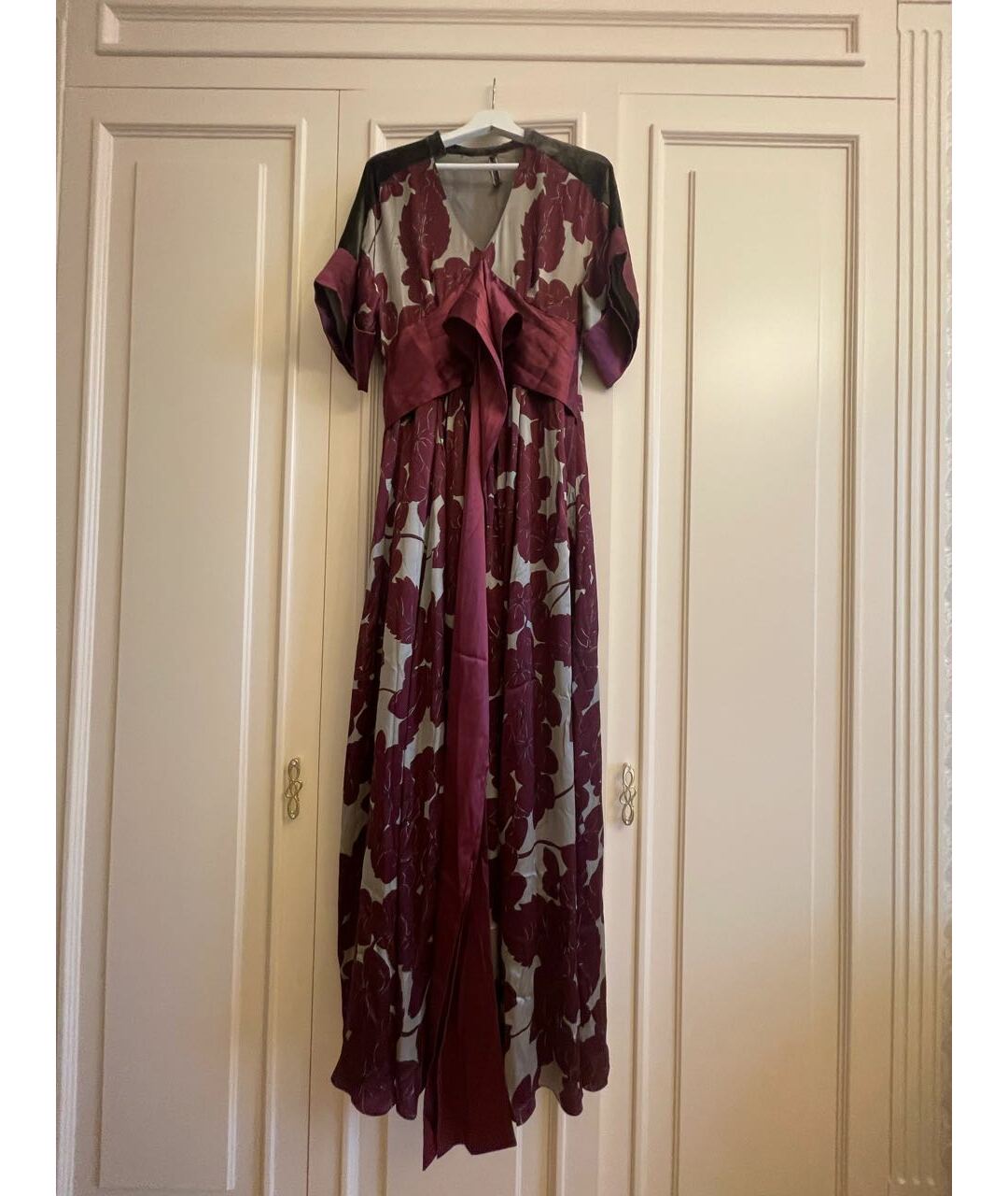 ETRO Бордовое шелковое вечернее платье, фото 4