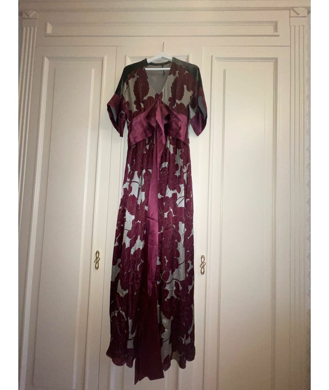 ETRO Бордовое шелковое вечернее платье, фото 5