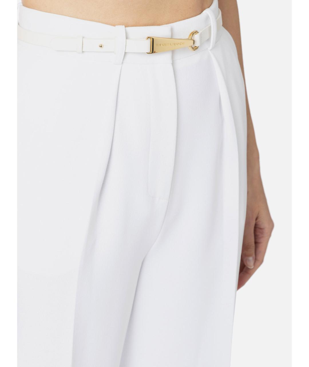 ELISABETTA FRANCHI Белые брюки широкие, фото 2