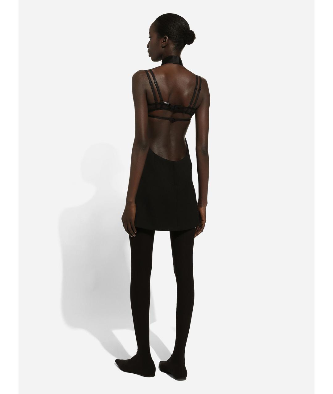 DOLCE&GABBANA Черное шерстяное повседневное платье, фото 5