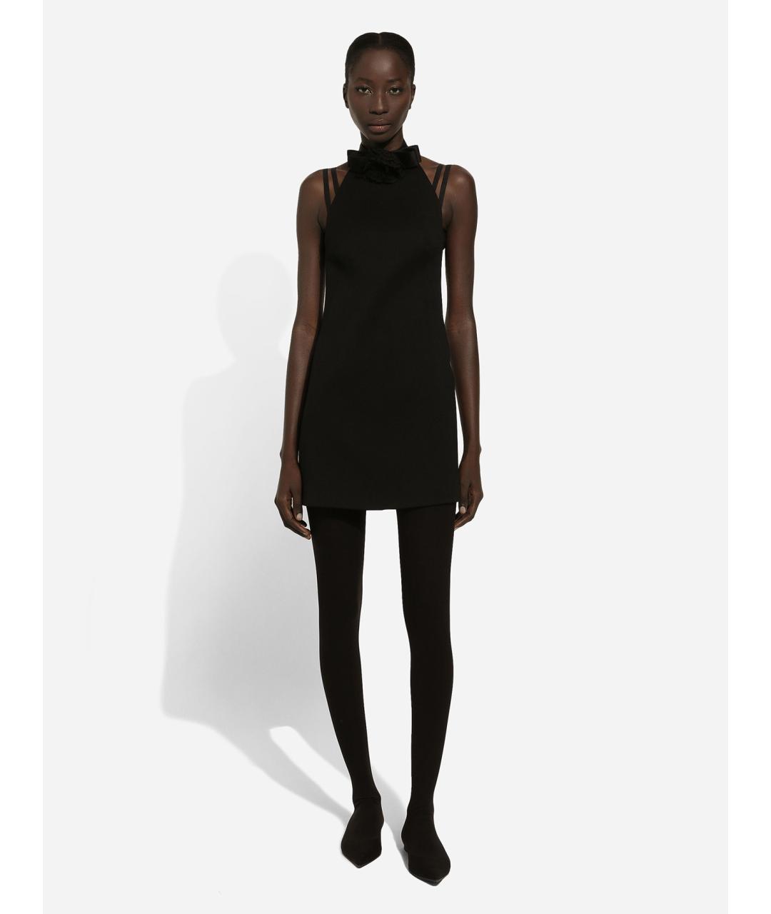 DOLCE&GABBANA Черное шерстяное повседневное платье, фото 2